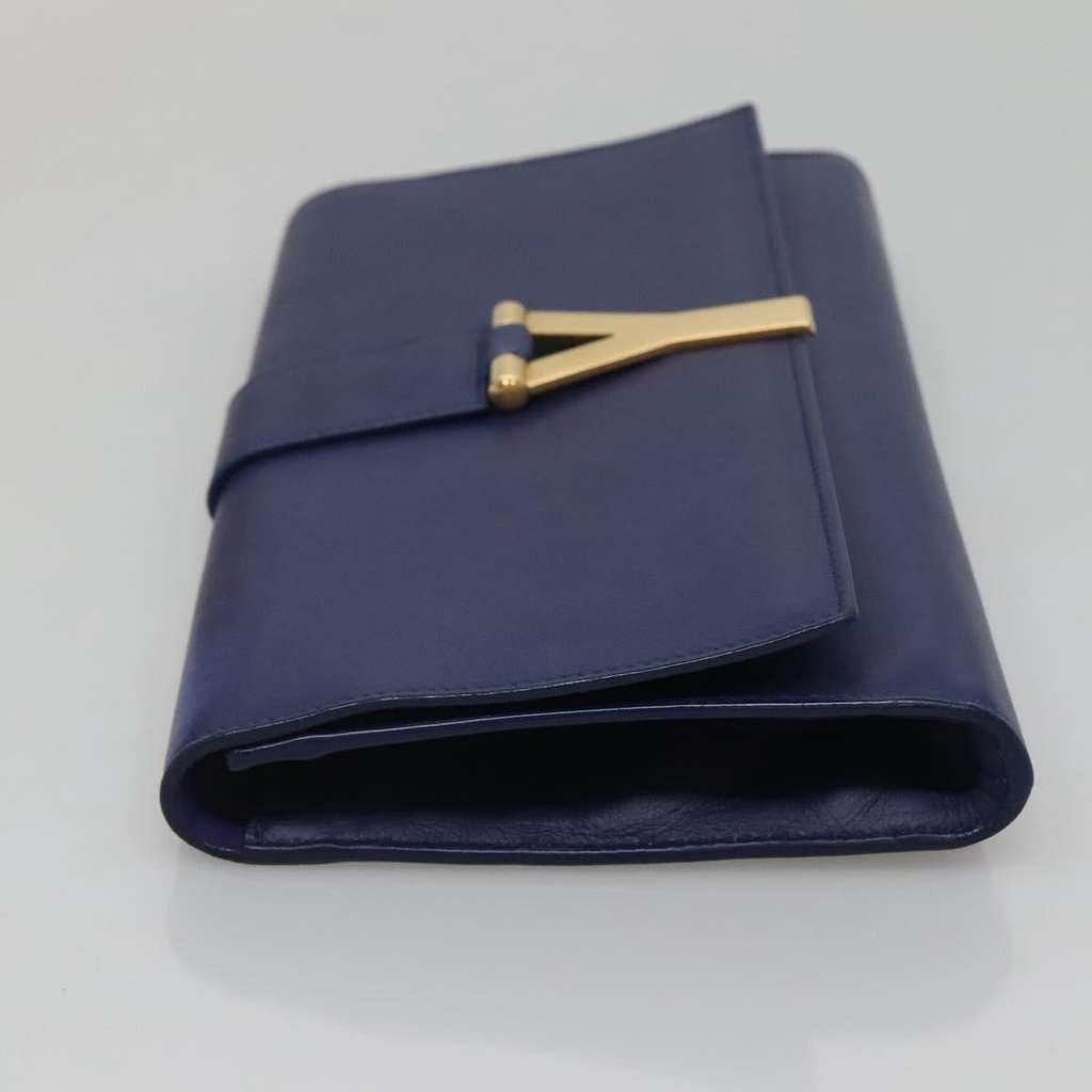 Saint Laurent Chyc Clutch Blue Leather Good condition - Model View