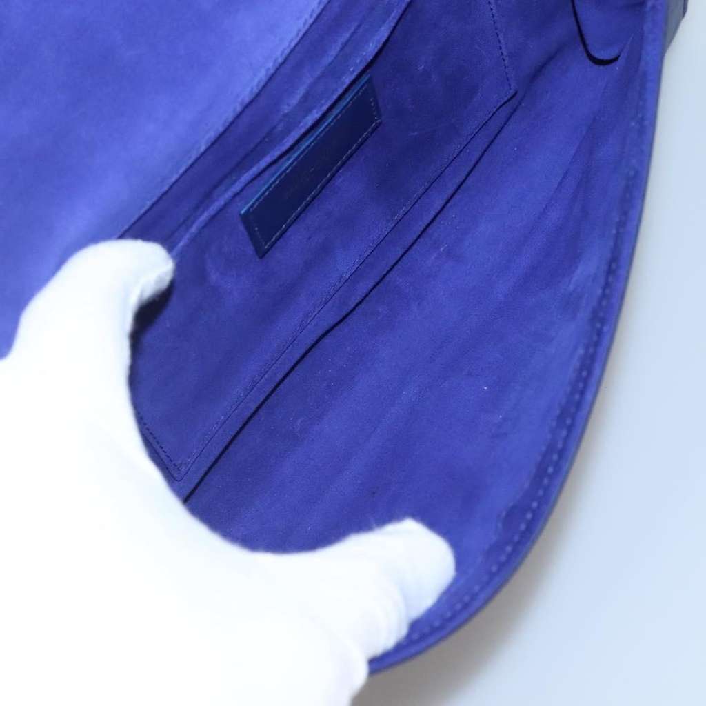 Saint Laurent Chyc Clutch Blue Leather Good condition - Box View