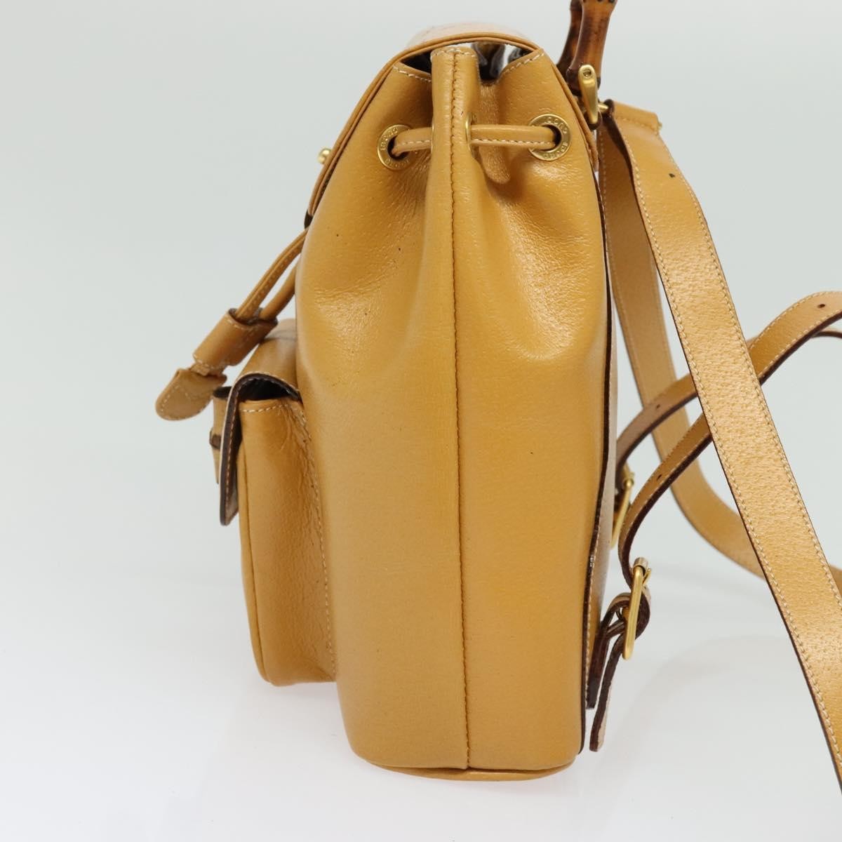 Gucci Vintage Bamboo Backpack Beige Leather Good condition - Inside View