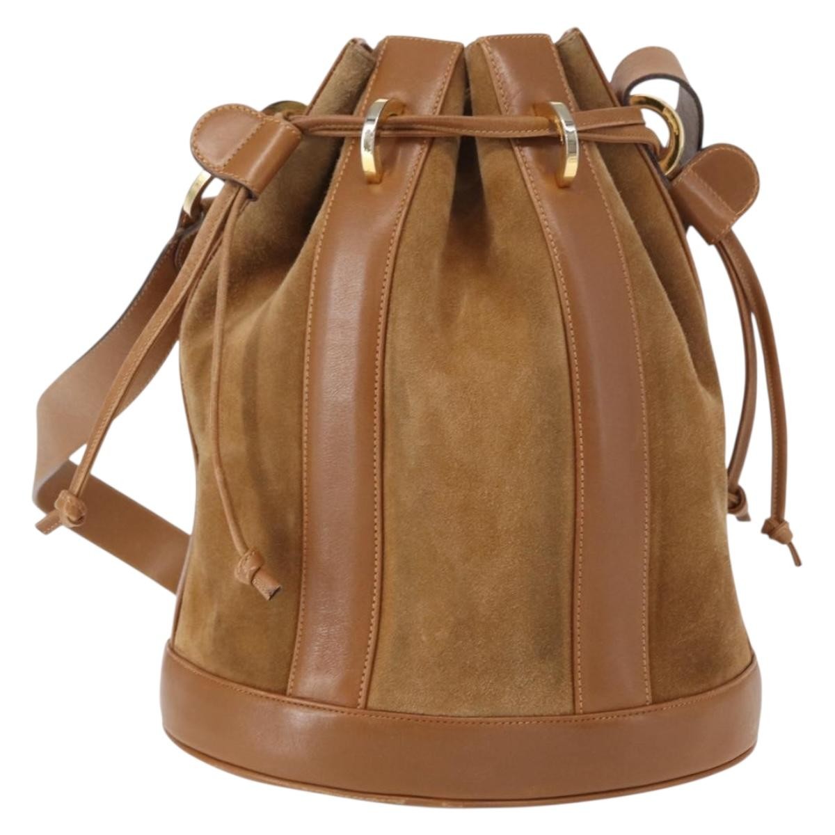 Salvatore Ferragamo Vintage Shoulder Bag Beige Suede Good condition - Back View