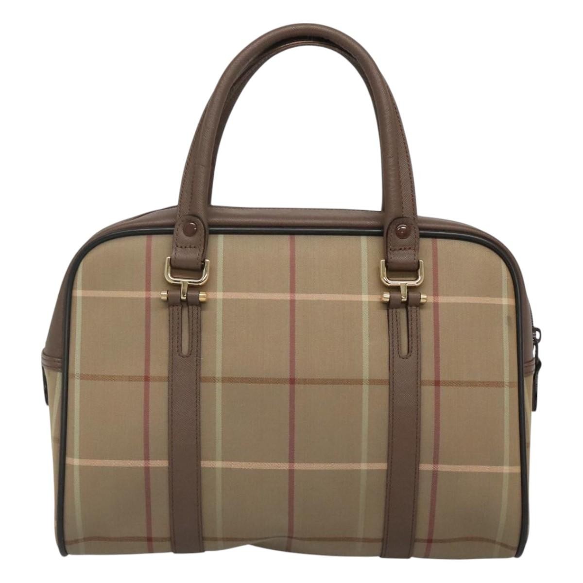 Burberry Nova Check Bowling Bag Brown Canvas Good condition - Back View
