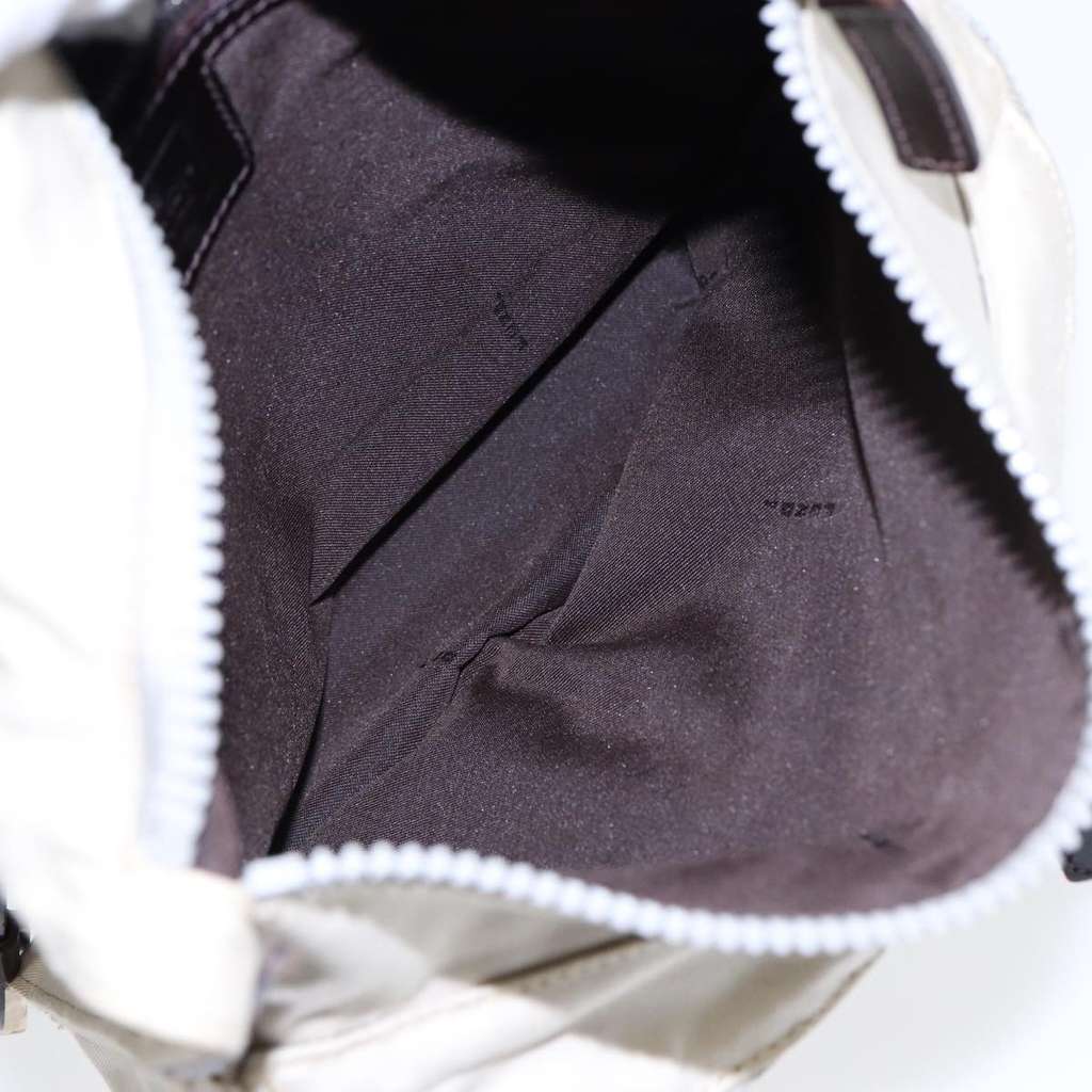 Fendi Vintage Double Pocket Zip Shoulder Bag Beige Canvas Good condition - Box View