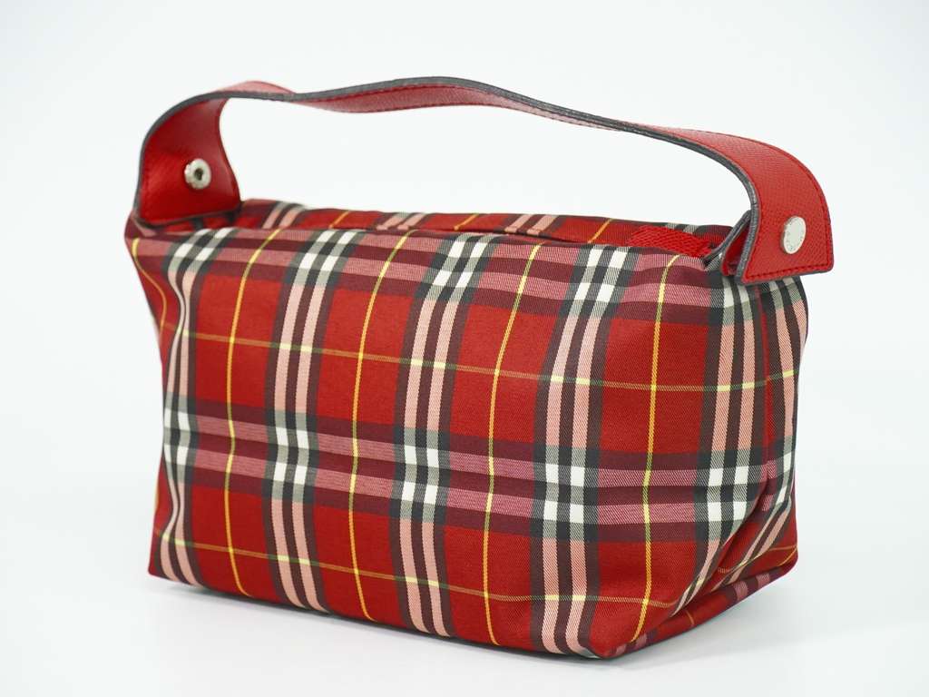 Burberry Nova Check Handbag Red Canvas Good condition - Back View