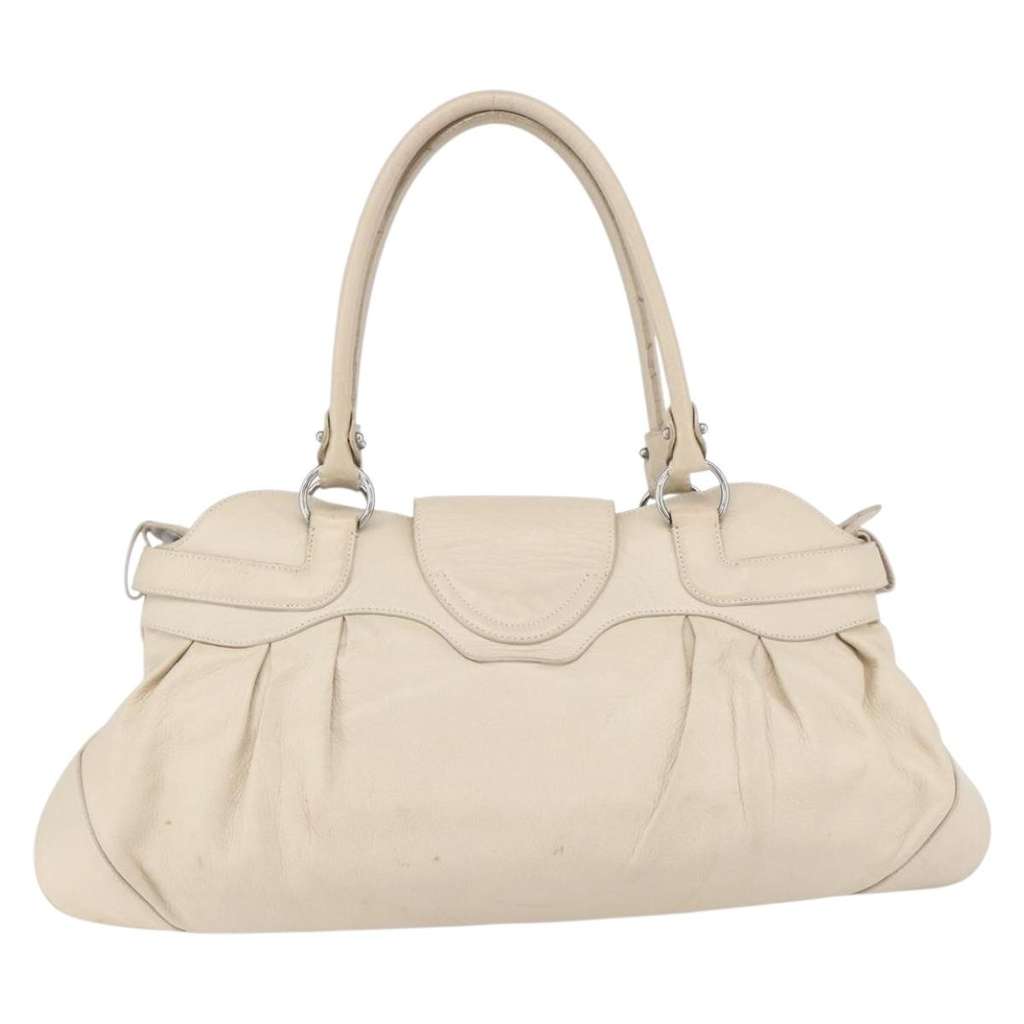 Salvatore Ferragamo Gancini handbag Beige Leather Good condition - Back View