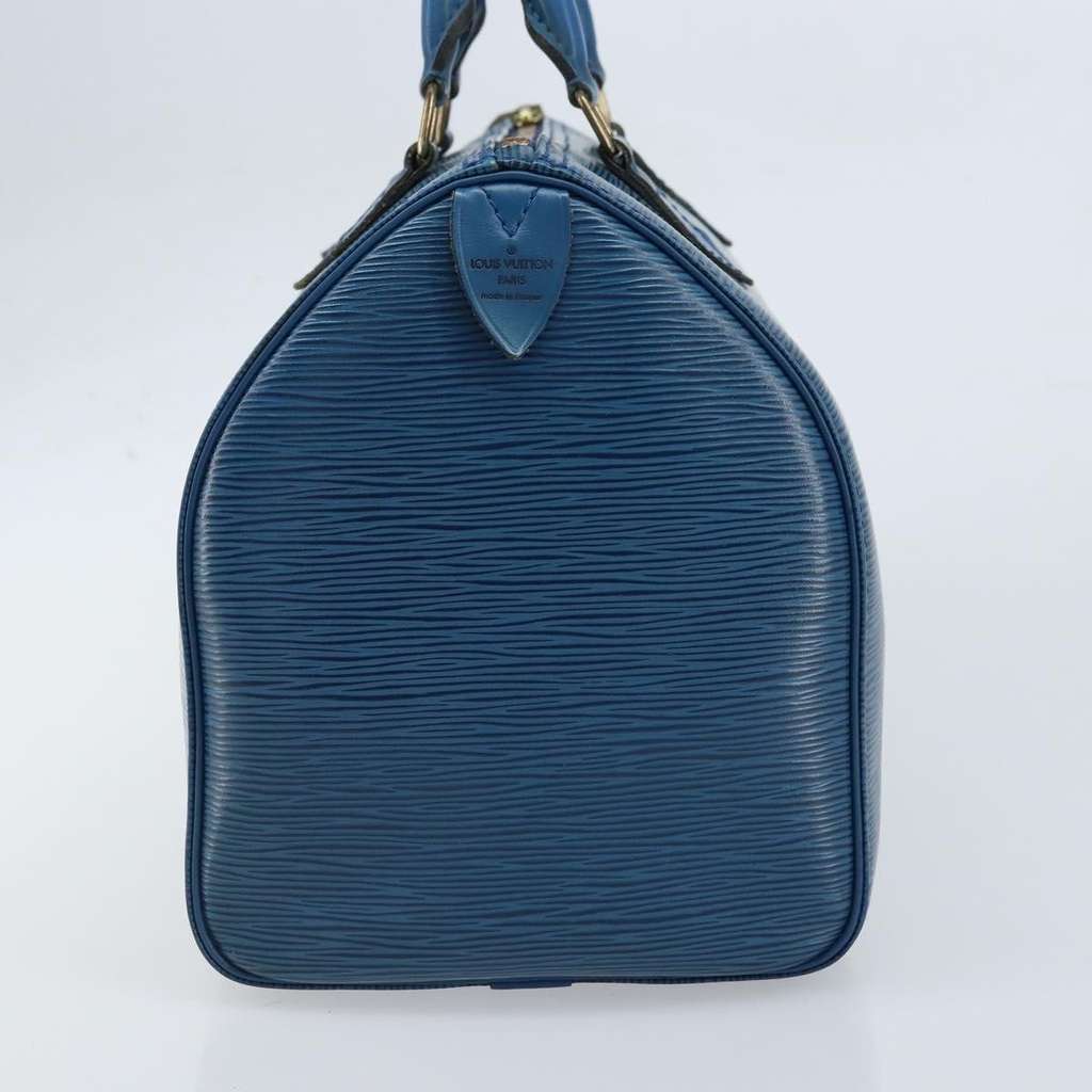 Louis Vuitton Speedy Handbag Blue Leather Good condition - Inside View