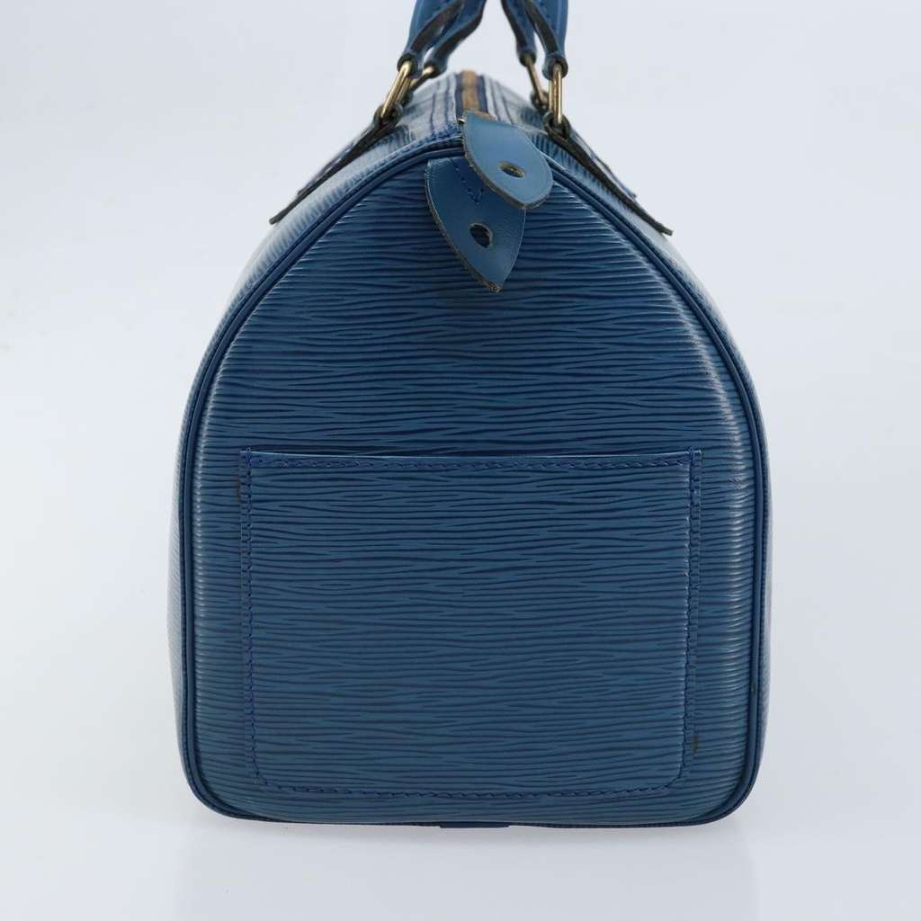 Louis Vuitton Speedy Handbag Blue Leather Good condition - Model View