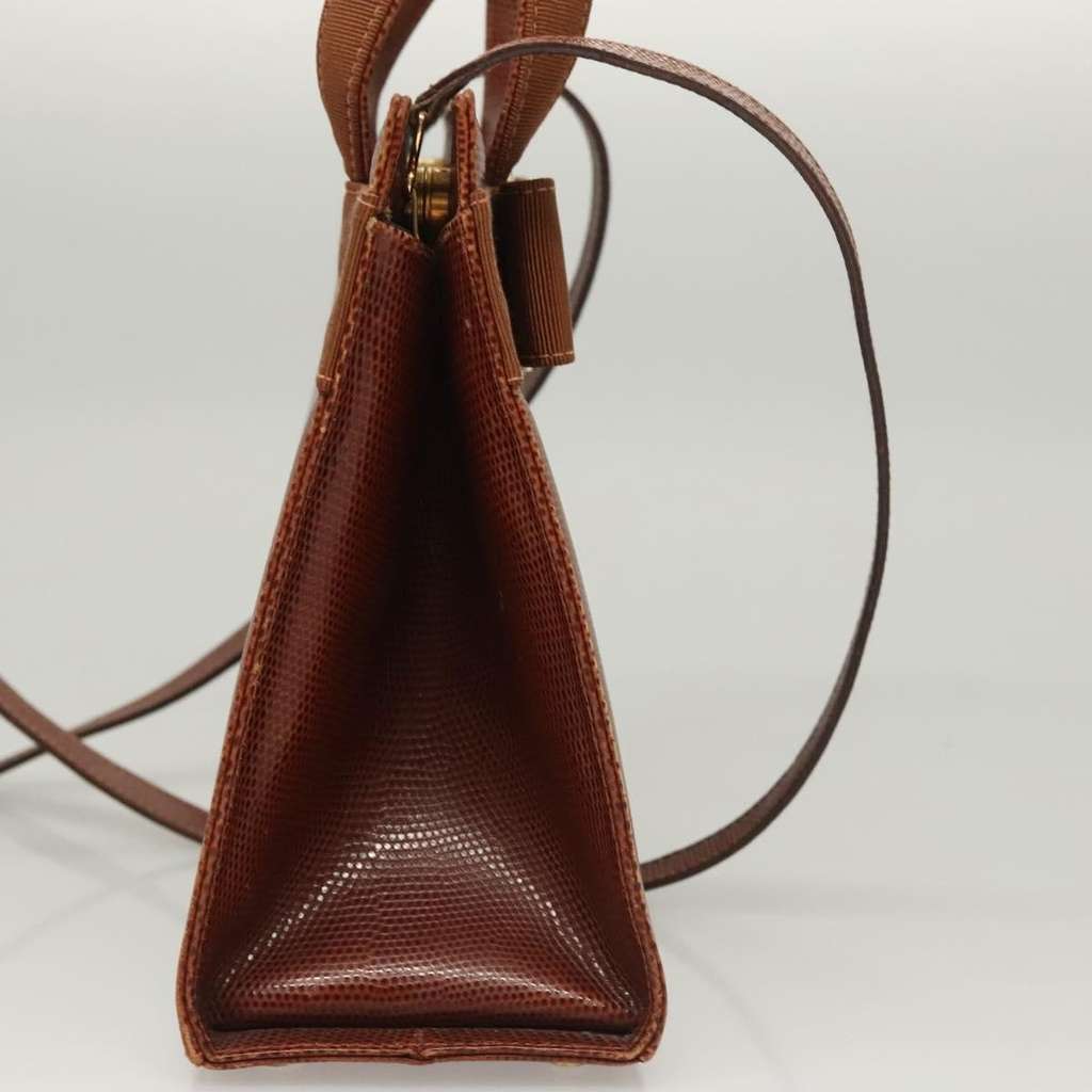 Salvatore Ferragamo Convertible Vara Bow Tote Brown Leather Good condition - Model View