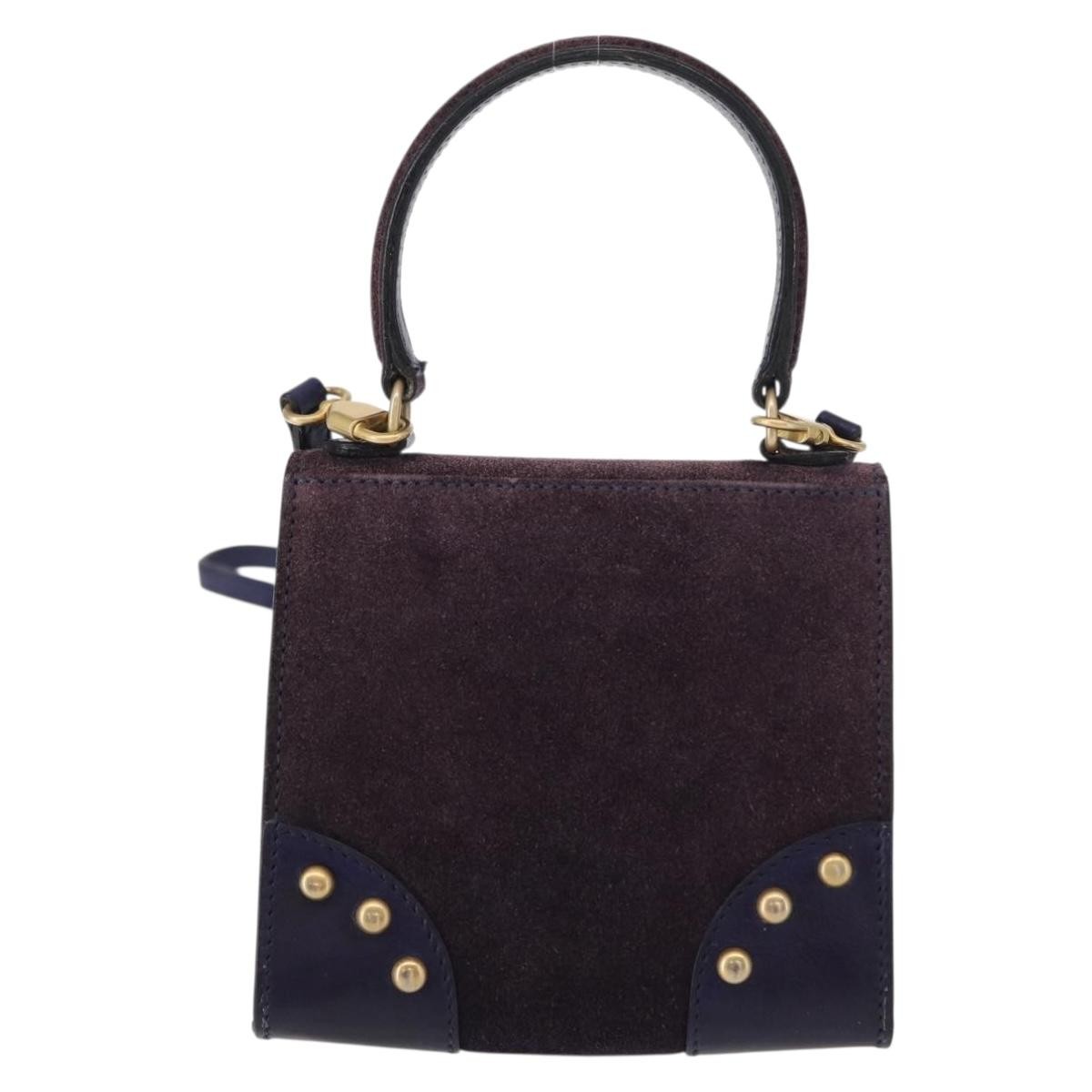 Celine Handbag Purple Suede Good condition - Back View