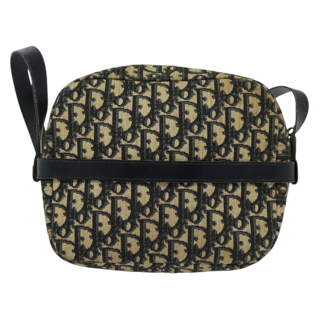 Christian Dior Vintage Trotter Shoulder Bag Navy Canvas Good condition - Back View