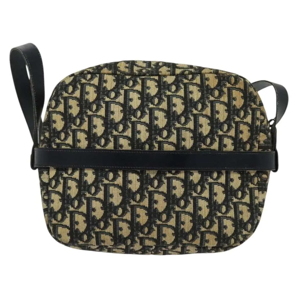 Dior Vintage Trotter Shoulder Bag Navy Canvas Good - Back View