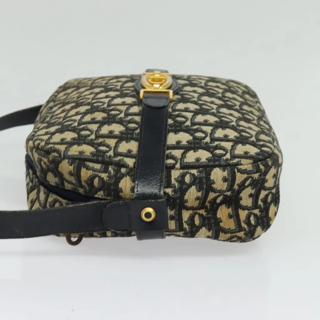 Dior Vintage Trotter Shoulder Bag Navy Canvas Good - Inside View