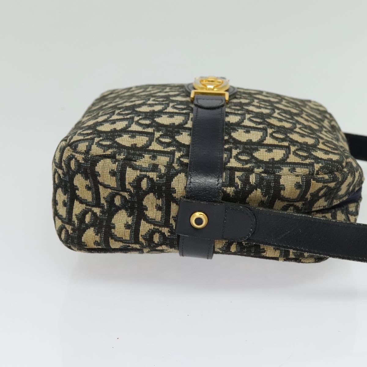 Christian Dior Vintage Trotter Shoulder Bag Navy Canvas Good condition - Model View