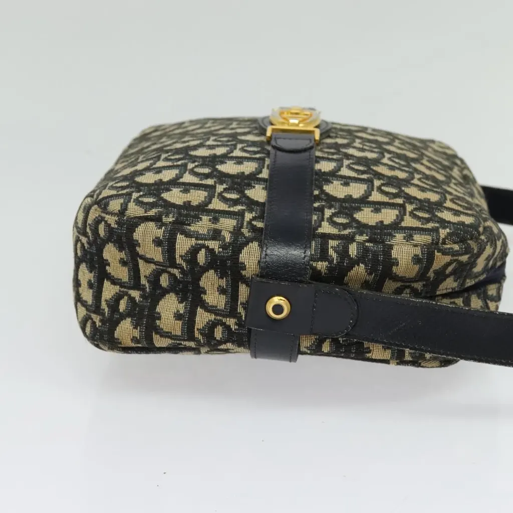 Dior Vintage Trotter Shoulder Bag Navy Canvas Good - Model View