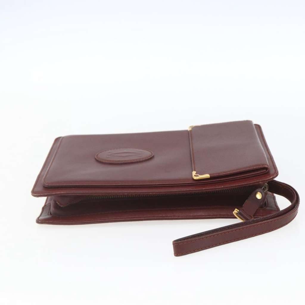 Cartier Must de Cartier Clutch bag Burgundy Leather Fair condition - Inside View