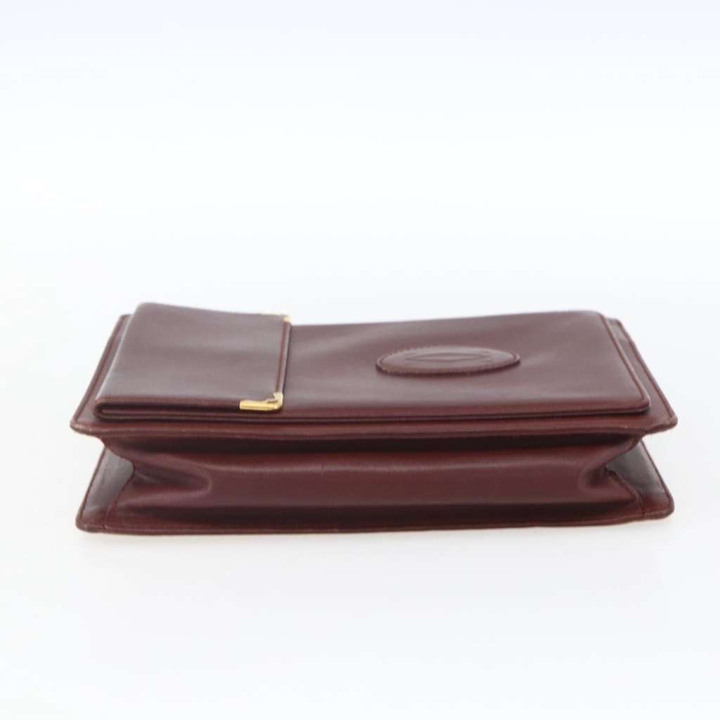 Cartier Must de Cartier Clutch bag Burgundy Leather Fair condition - Model View