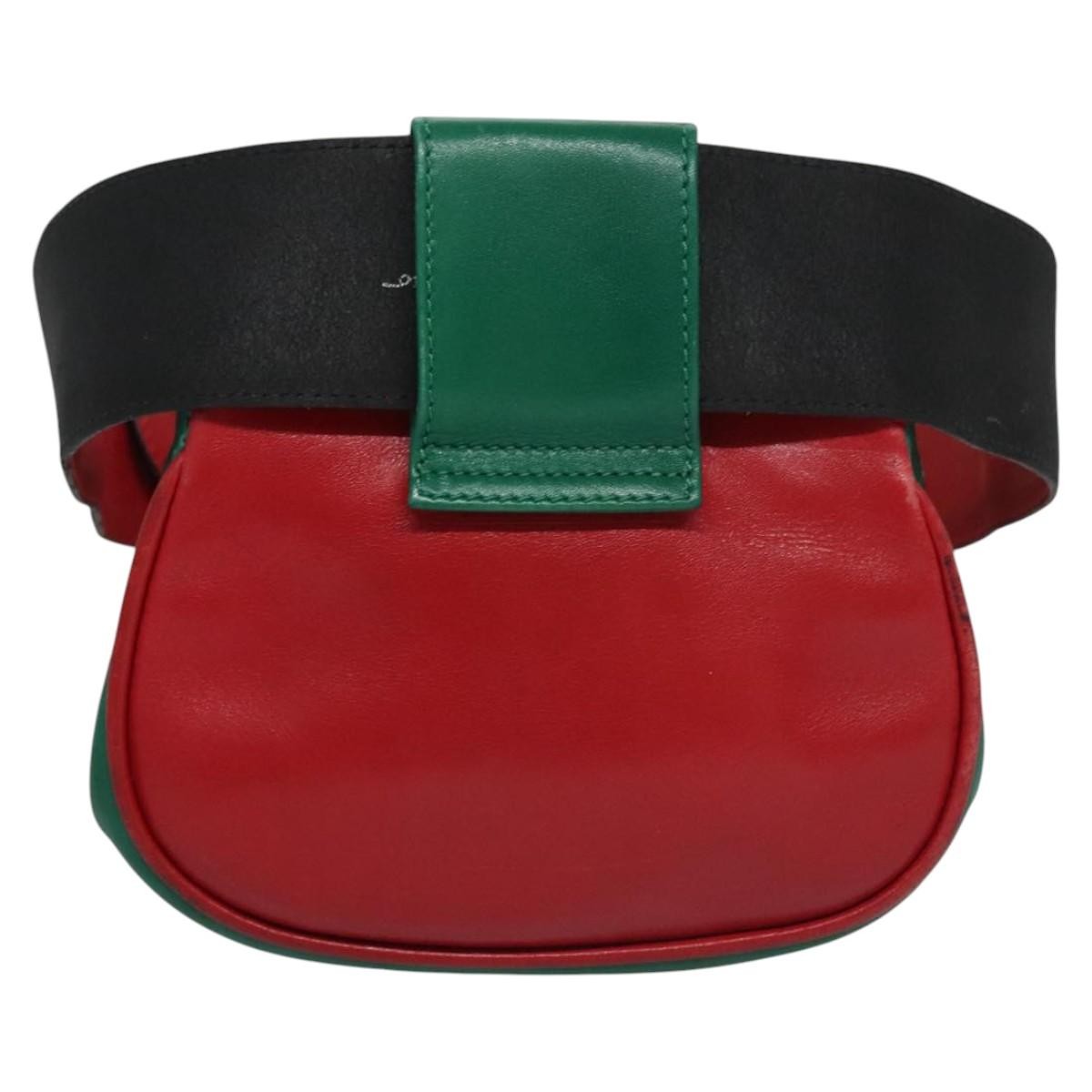 Salvatore Ferragamo Gancini waist bag Red Leather Good condition - Back View