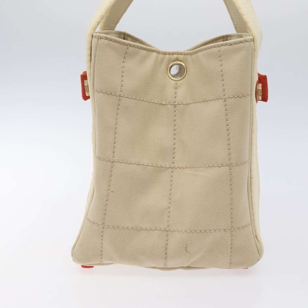 Chanel Chocolate Bar Coco Mark handbag Beige Canvas Good condition - Model View