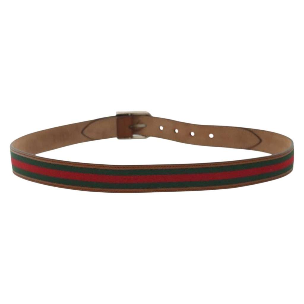 Gucci Sherry Line Belt Brown Leather Good condition - Back View