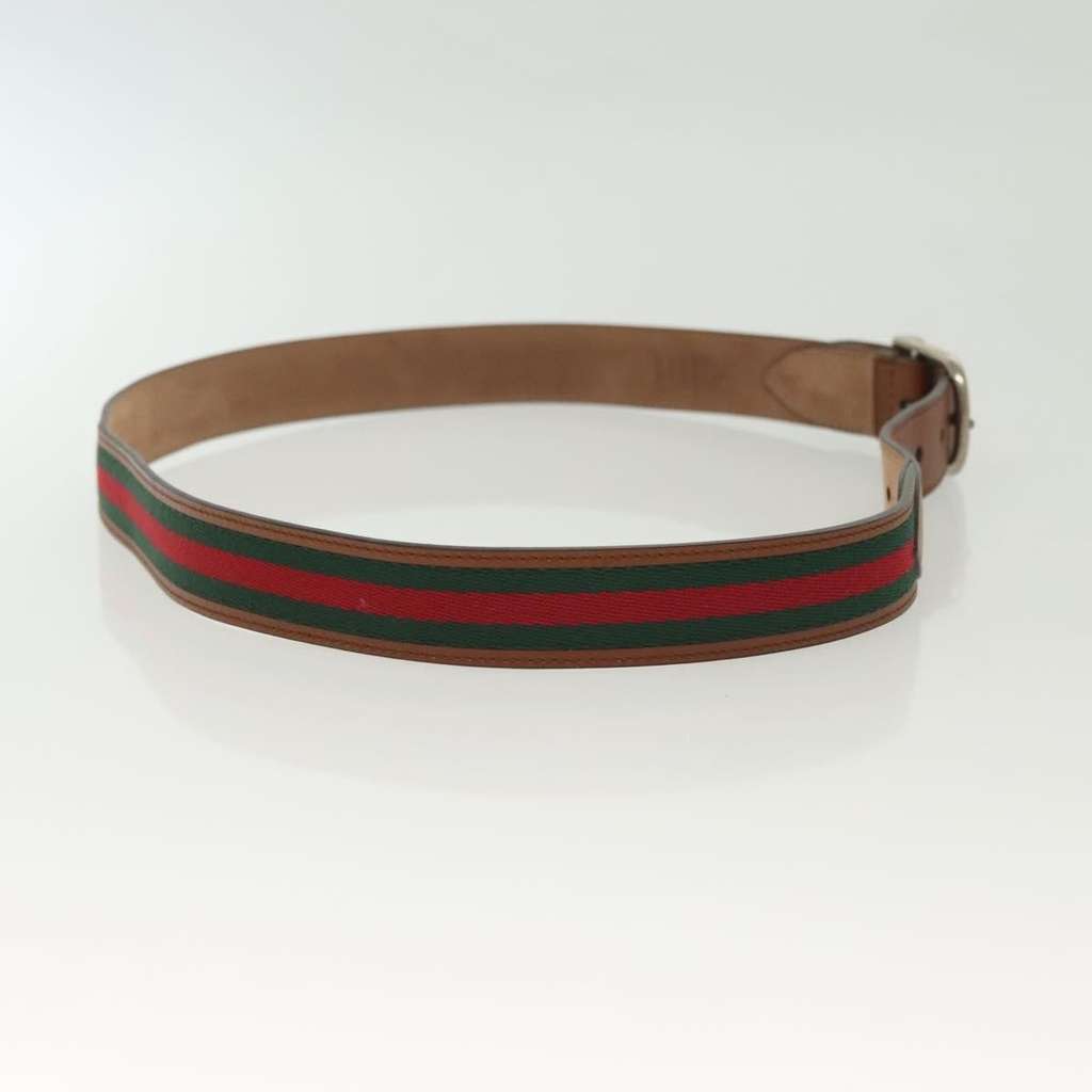 Gucci Sherry Line Belt Brown Leather Good condition - Model View
