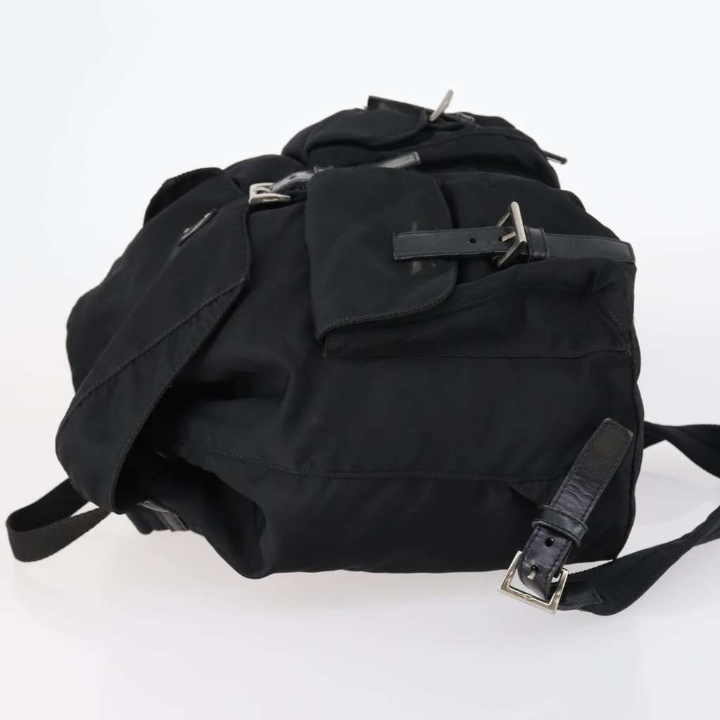 Prada Double Front Pocket Backpack Black Fair condition - Model View