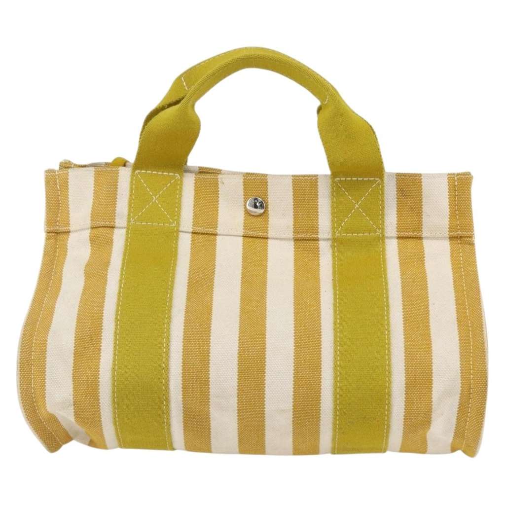Hermès Cannes Tote Yellow Canvas Fair condition - Back View