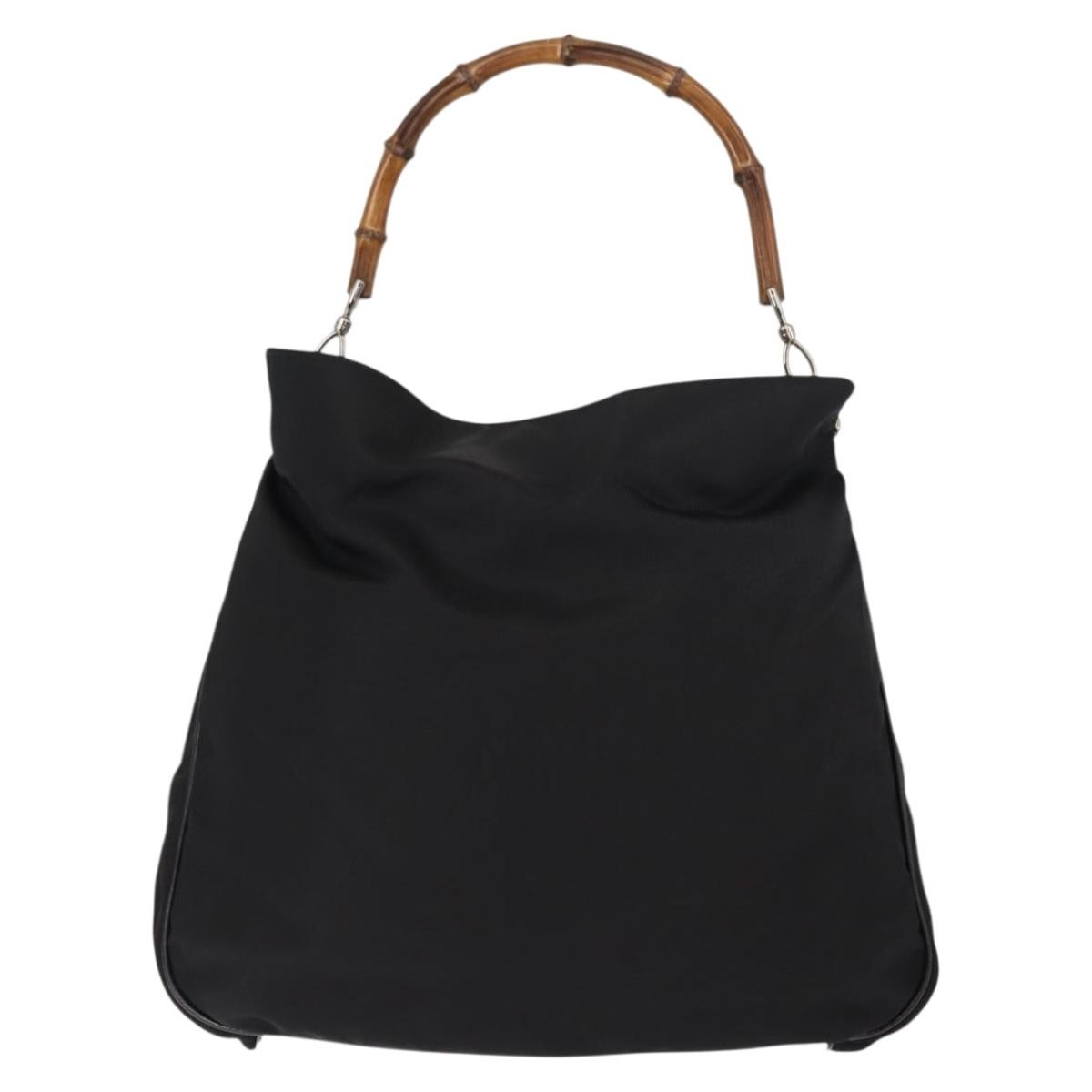 Gucci Vintage Bamboo Handle Open Hobo Black Good condition - Inside View