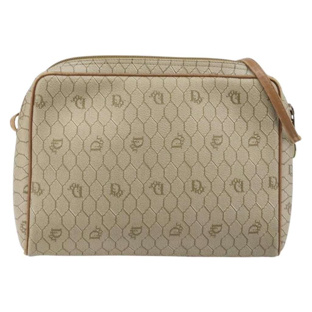 Christian Dior Vintage Honeycomb Shoulder Bag Beige Canvas Fair condition - Back View