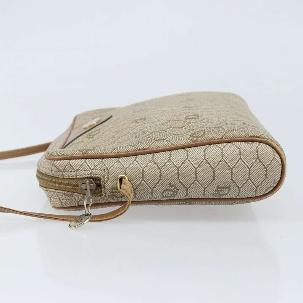 Christian Dior Vintage Honeycomb Shoulder Bag Beige Canvas Fair condition - Model View