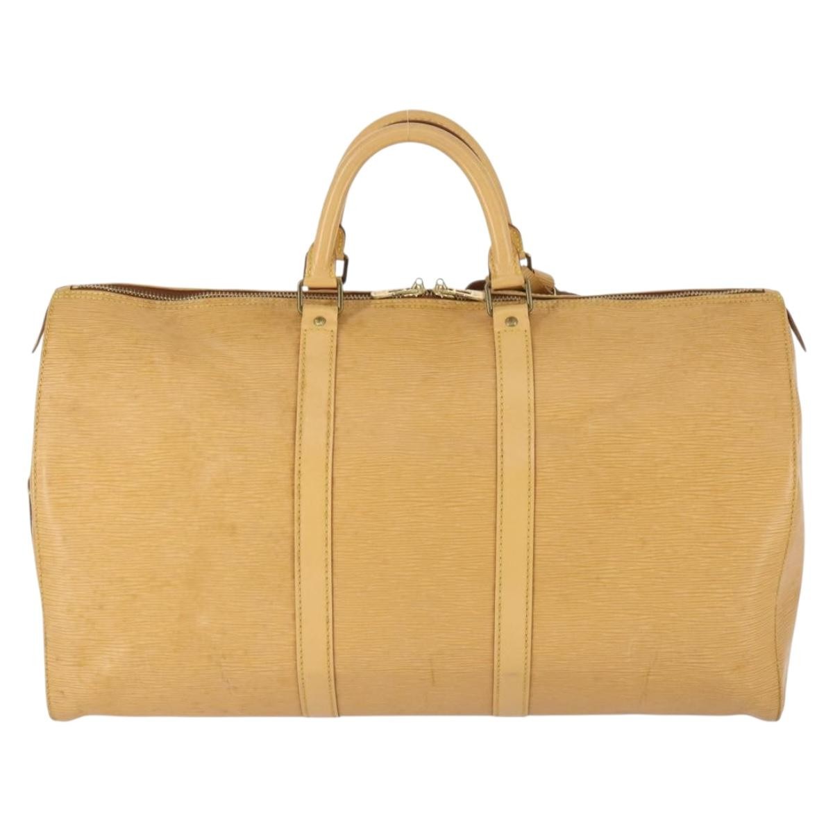 Louis Vuitton Keepall Bag Beige Leather Fair condition - Back View