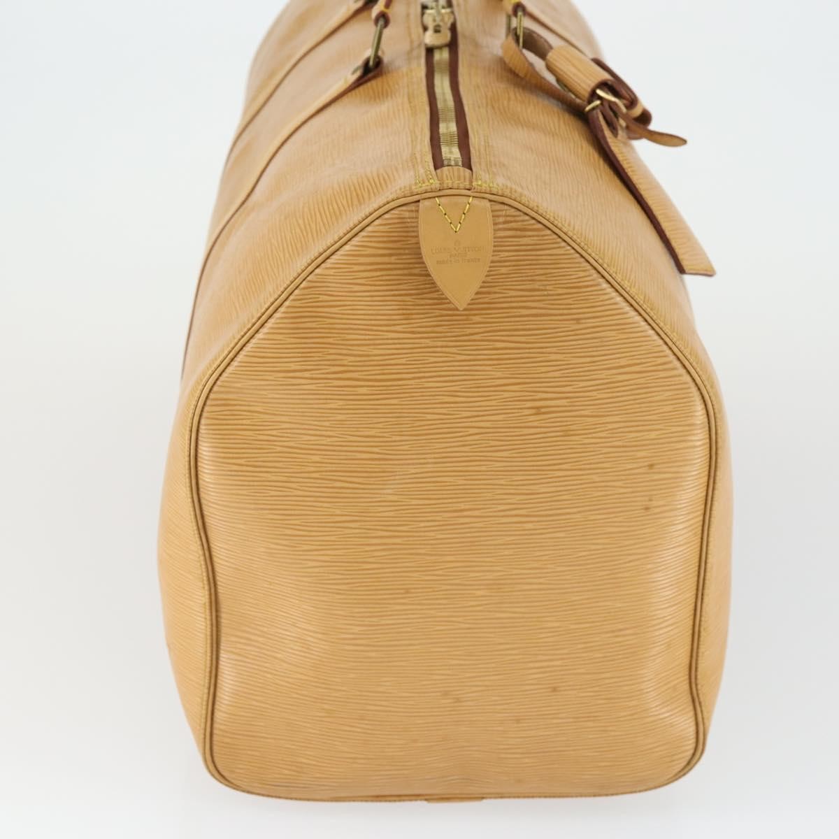 Louis Vuitton Keepall Bag Beige Leather Fair condition - Model View