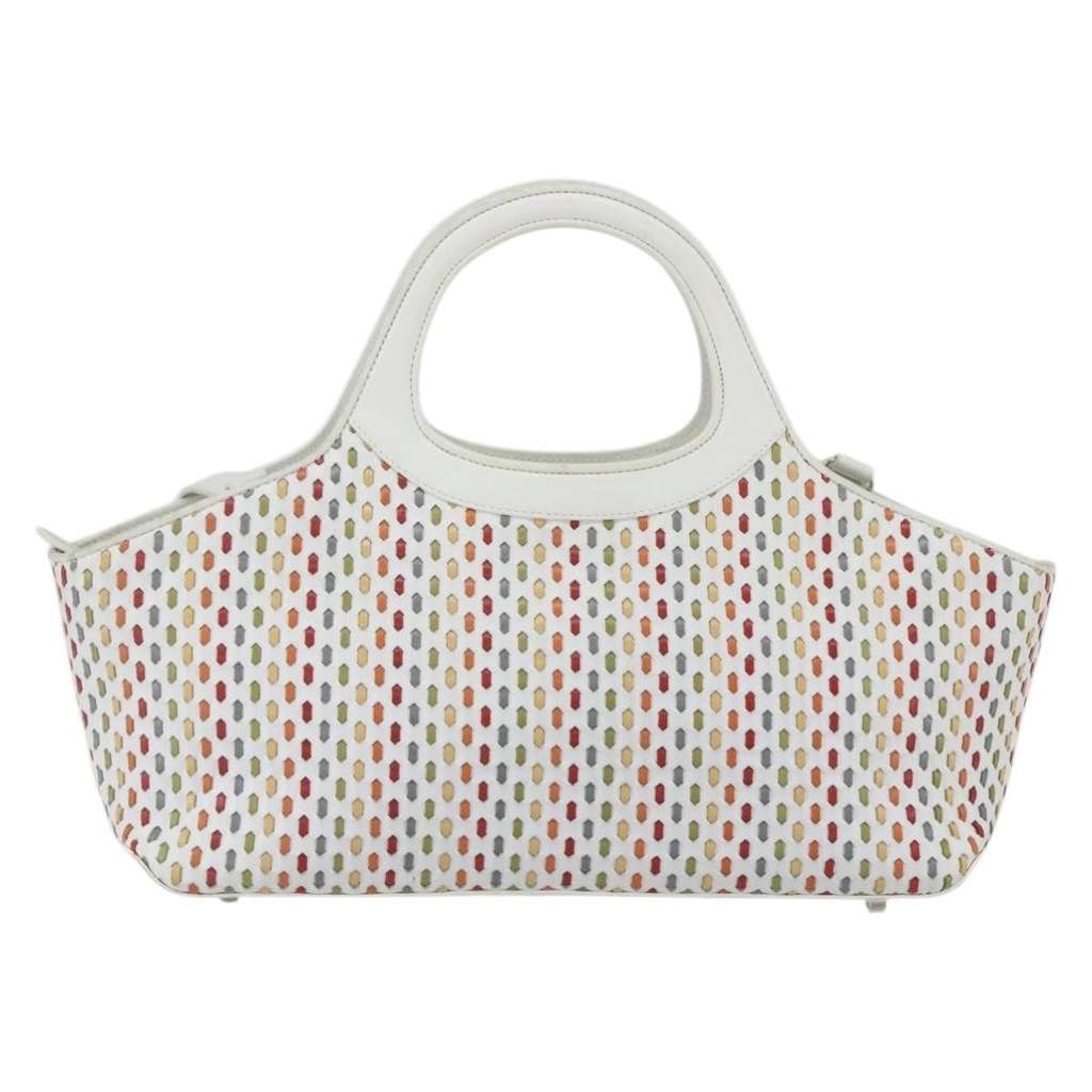 Salvatore Ferragamo Gancini handbag White Leather Good condition - Back View