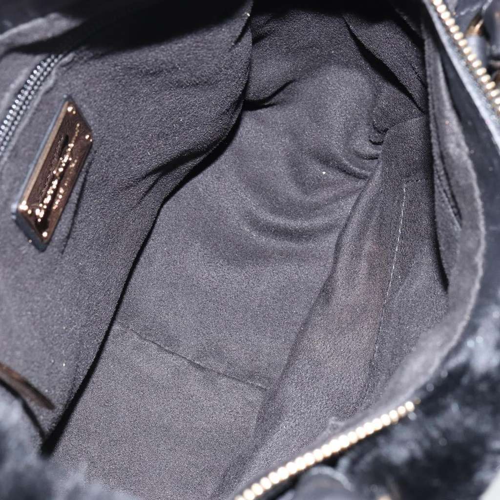 Salvatore Ferragamo Vala Handbag Black Suede Good condition - Box View