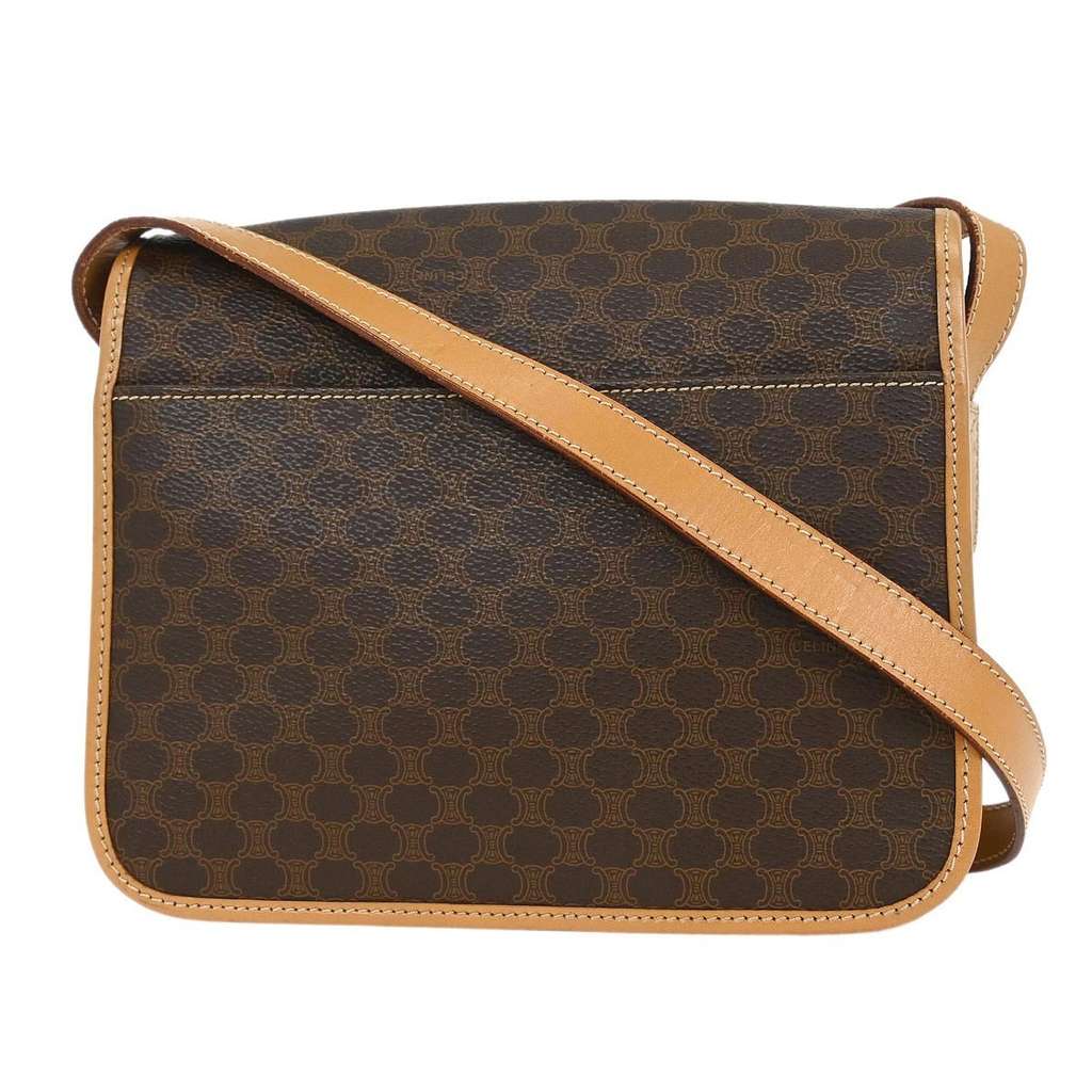 Celine Vintage Macadam Shoulder Bag Brown Canvas Good condition - Back View