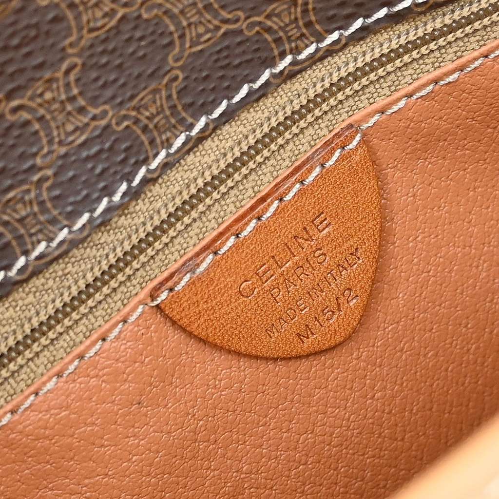 Celine Vintage Macadam Shoulder Bag Brown Canvas Good condition - Model View