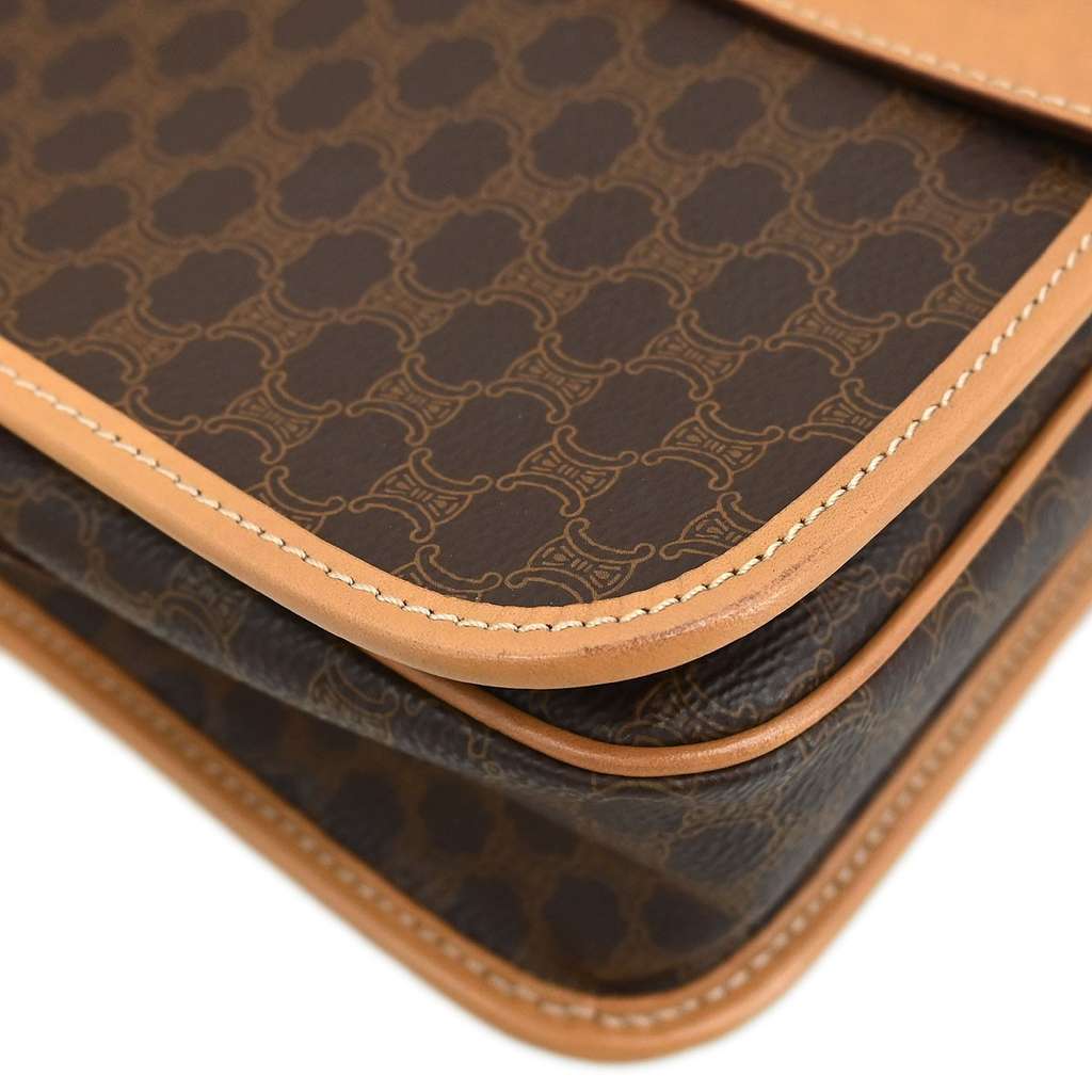 Celine Vintage Macadam Shoulder Bag Brown Canvas Good condition - Box View