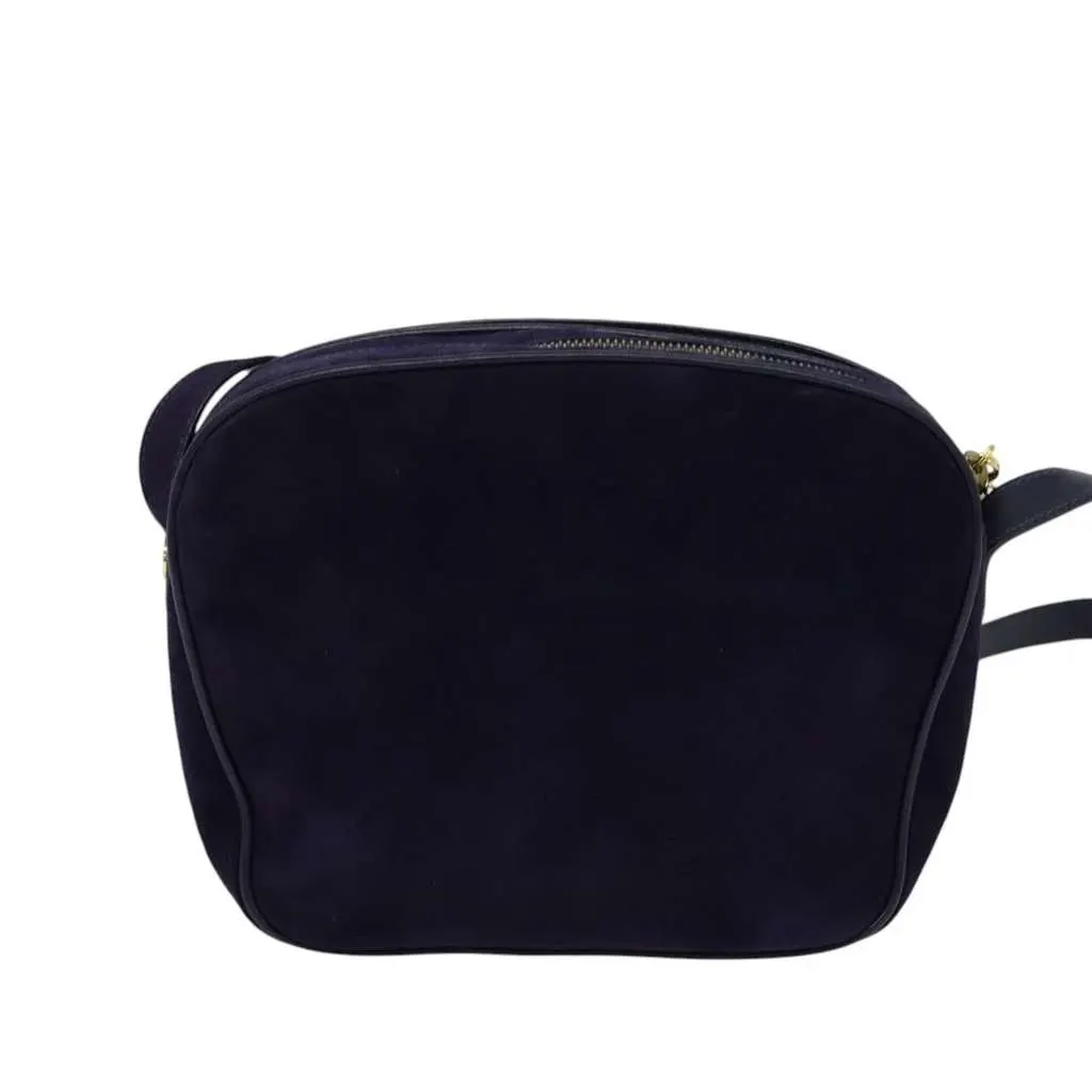 Salvatore Ferragamo Gancini Shoulder Bag Purple Suede Good - Back View