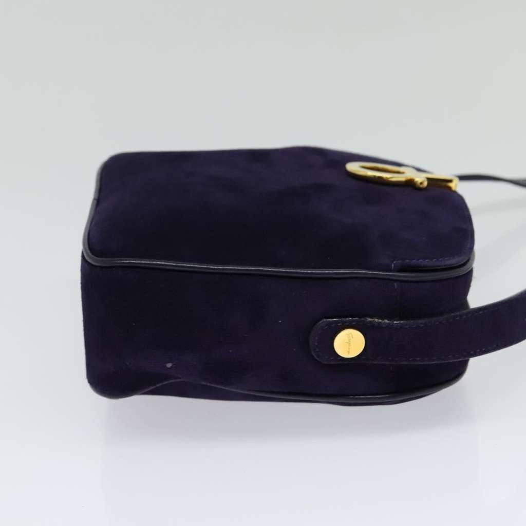 Salvatore Ferragamo Gancini Shoulder Bag Purple Suede Good condition - Model View