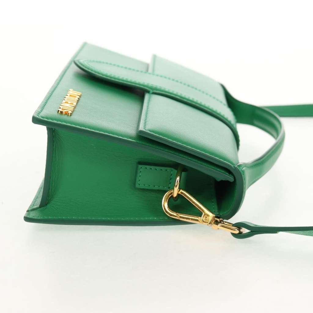 Jacquemus Le Bambino Flap Shoulder Bag Green Leather Good condition - Model View