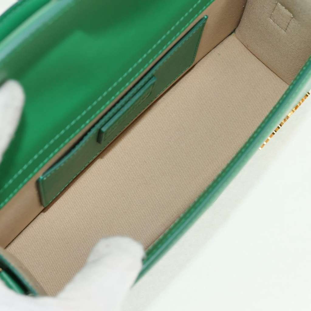 Jacquemus Le Bambino Flap Shoulder Bag Green Leather Good condition - Box View