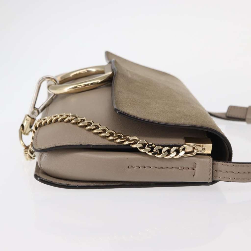Chloe Faye Shoulder Bag Beige Suede Fair condition - Inside View