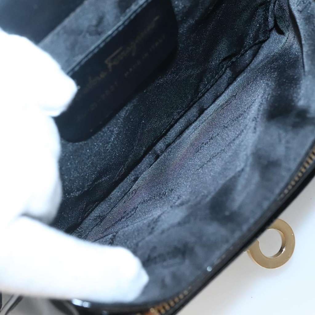 Salvatore Ferragamo Gancini handbag Black Good condition - Box View