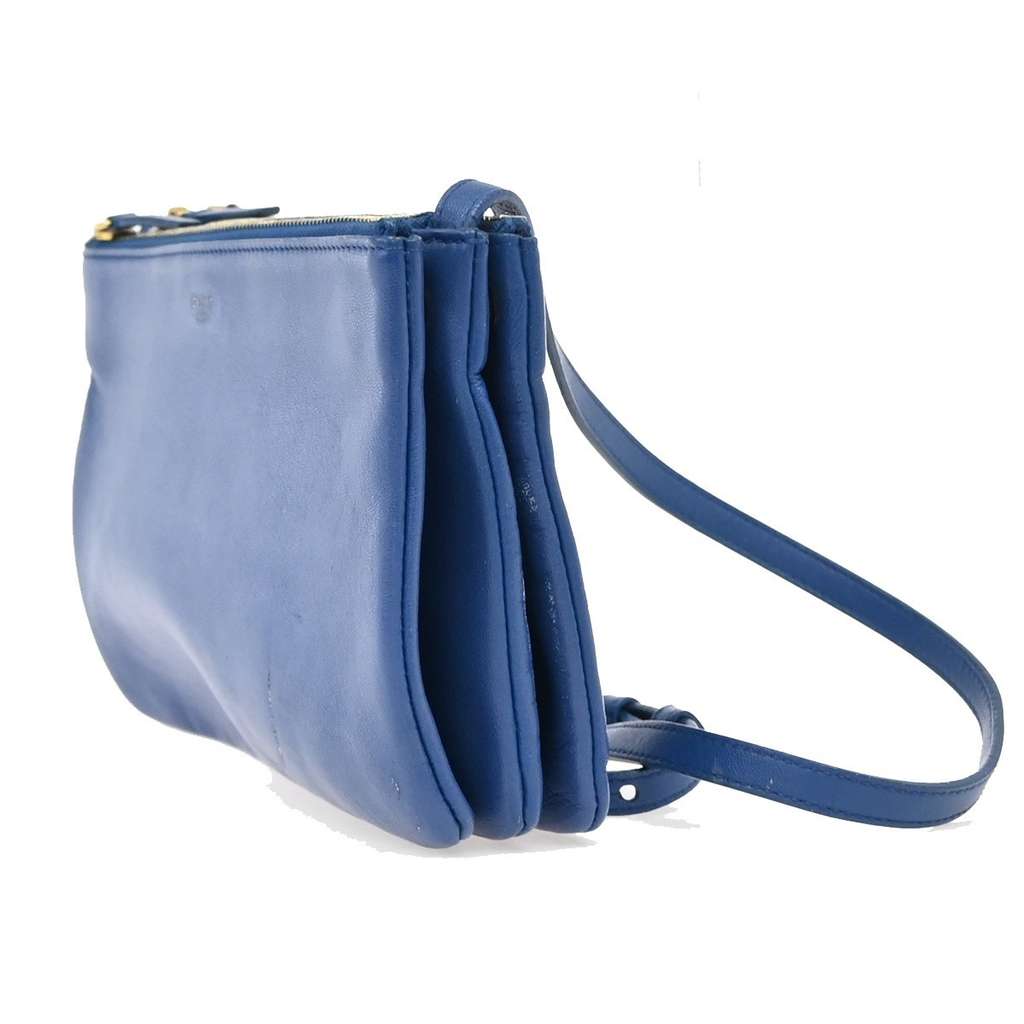 Celine Trio Crossbody Bag Blue Leather Good condition - Inside View