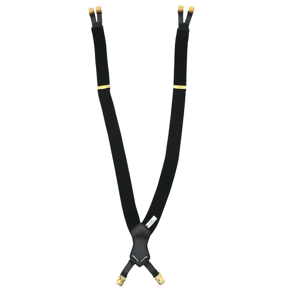 Chanel Logo Suspenders Black Canvas Good condition - Back View