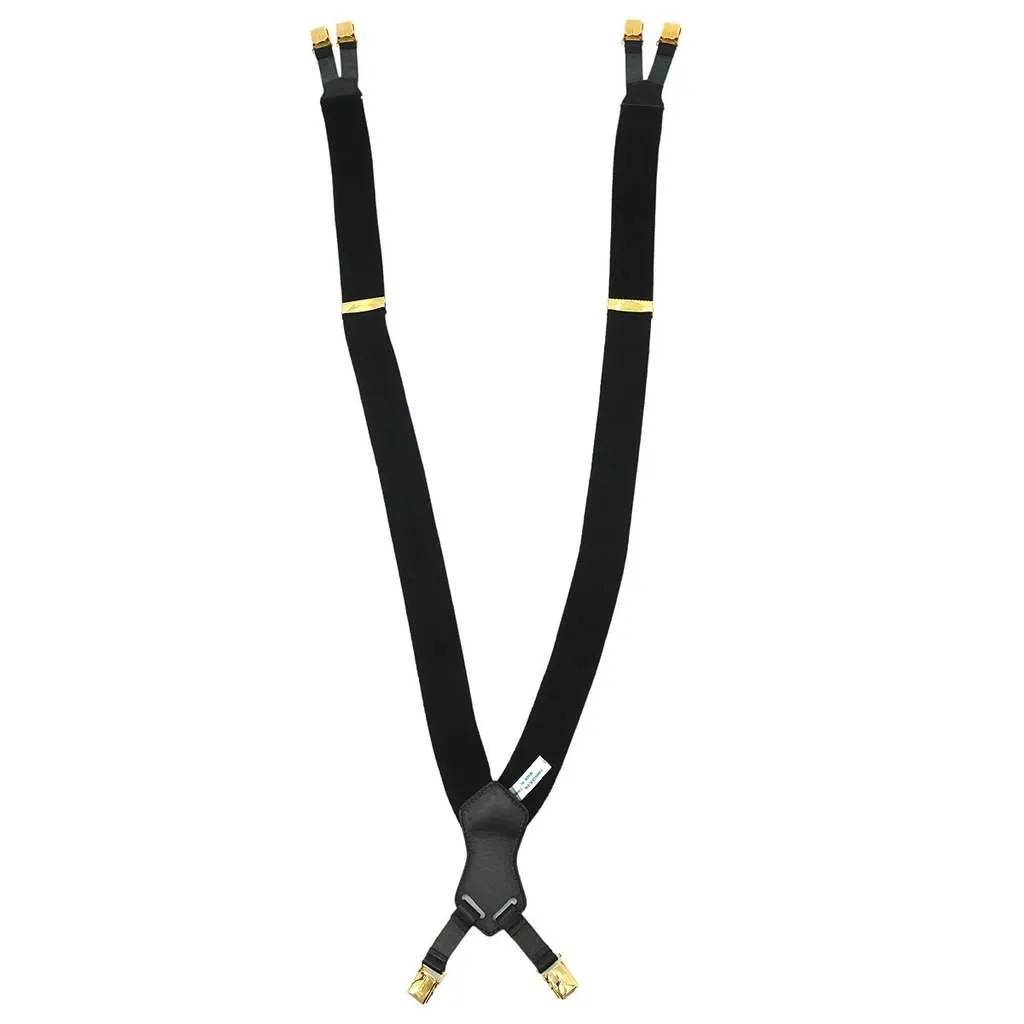 Chanel Logo Suspenders Black Canvas Good - Back View