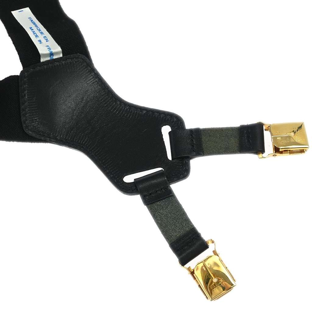Chanel Logo Suspenders Black Canvas Good condition - Model View