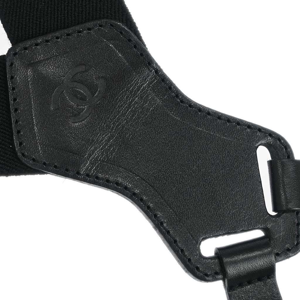 Chanel Logo Suspenders Black Canvas Good condition - Box View