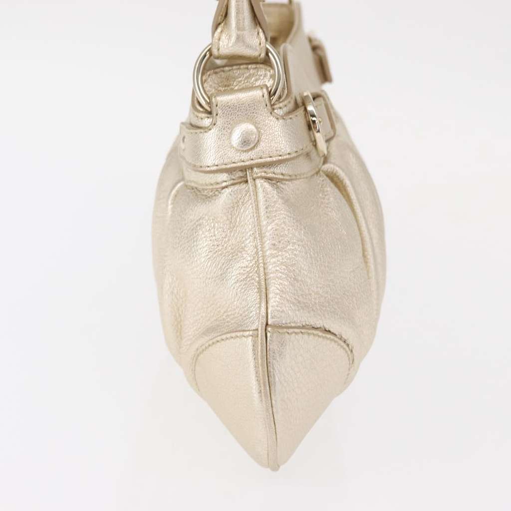 Salvatore Ferragamo Gancini Shoulder Bag Gold Leather Good condition - Model View