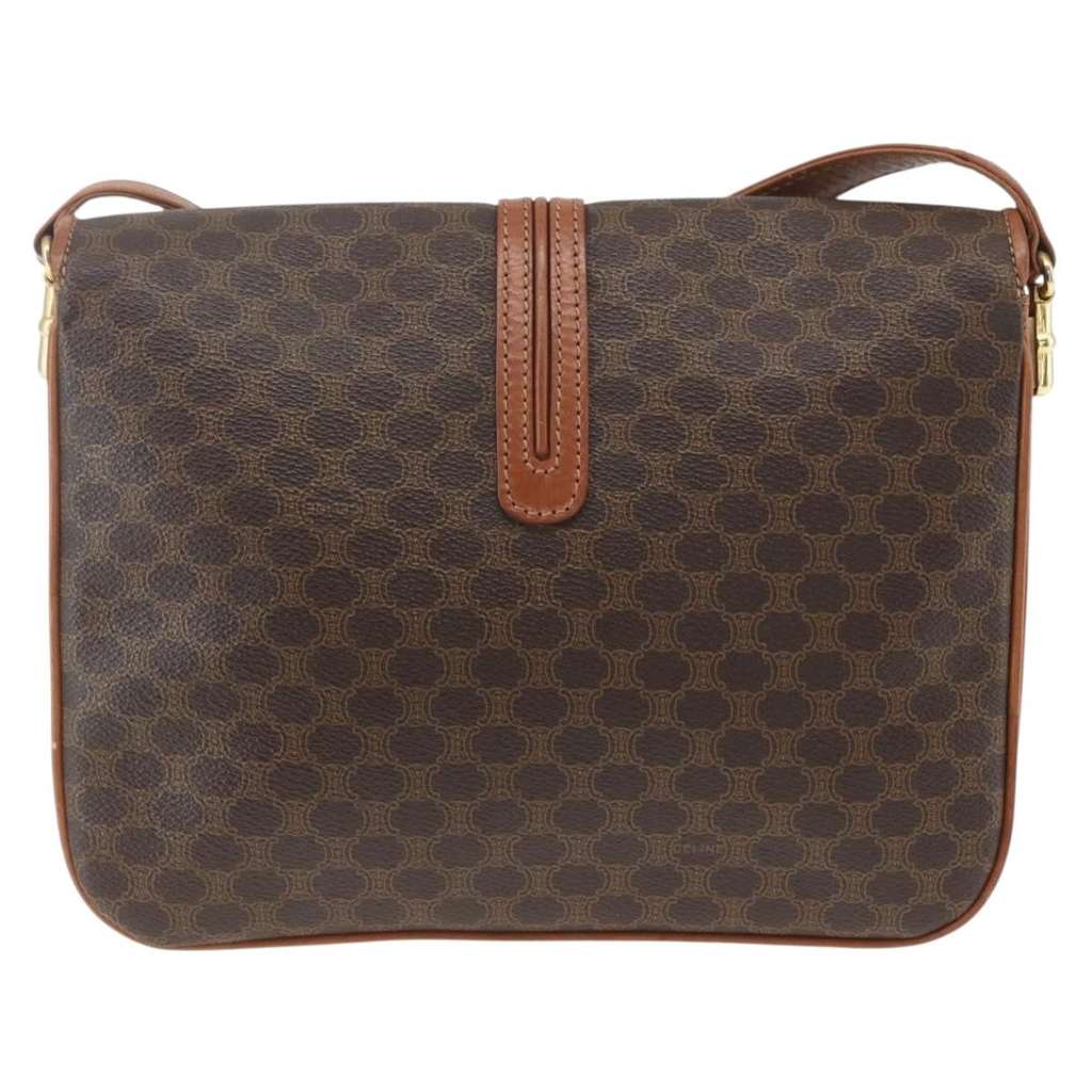 Celine Vintage Macadam Shoulder Bag Brown Canvas Good condition - Back View