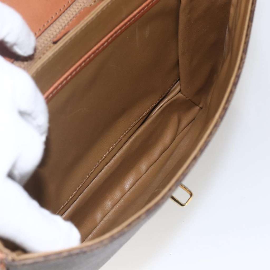 Celine Vintage Macadam Shoulder Bag Brown Canvas Good condition - Box View