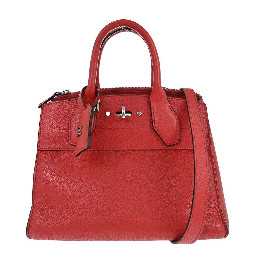 Louis Vuitton City Steamer Handbag Red Leather Good condition - Back View